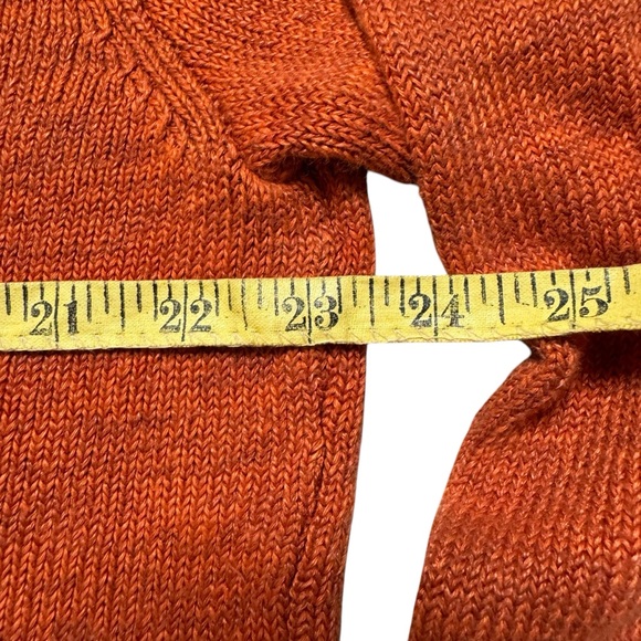 Paul Stuart Men's Orange V-Neck Irish Linen Made in Ireland Sweater Size XL - Picture 6 of 7